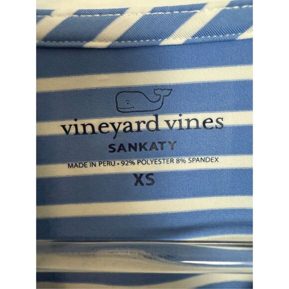 Vineyard Vines 2K001946 - 1/4 Zip Blue & White Stripe Sankaty Shep Shirt Womens - Picture 2 of 5